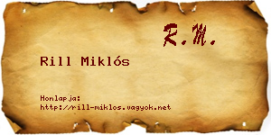 Rill Miklós névjegykártya